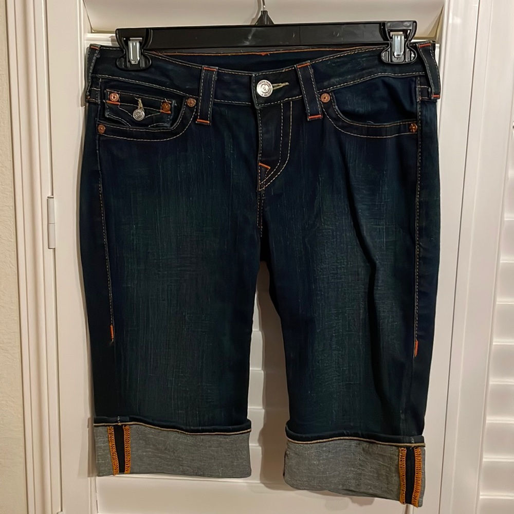 True religion denim shorts